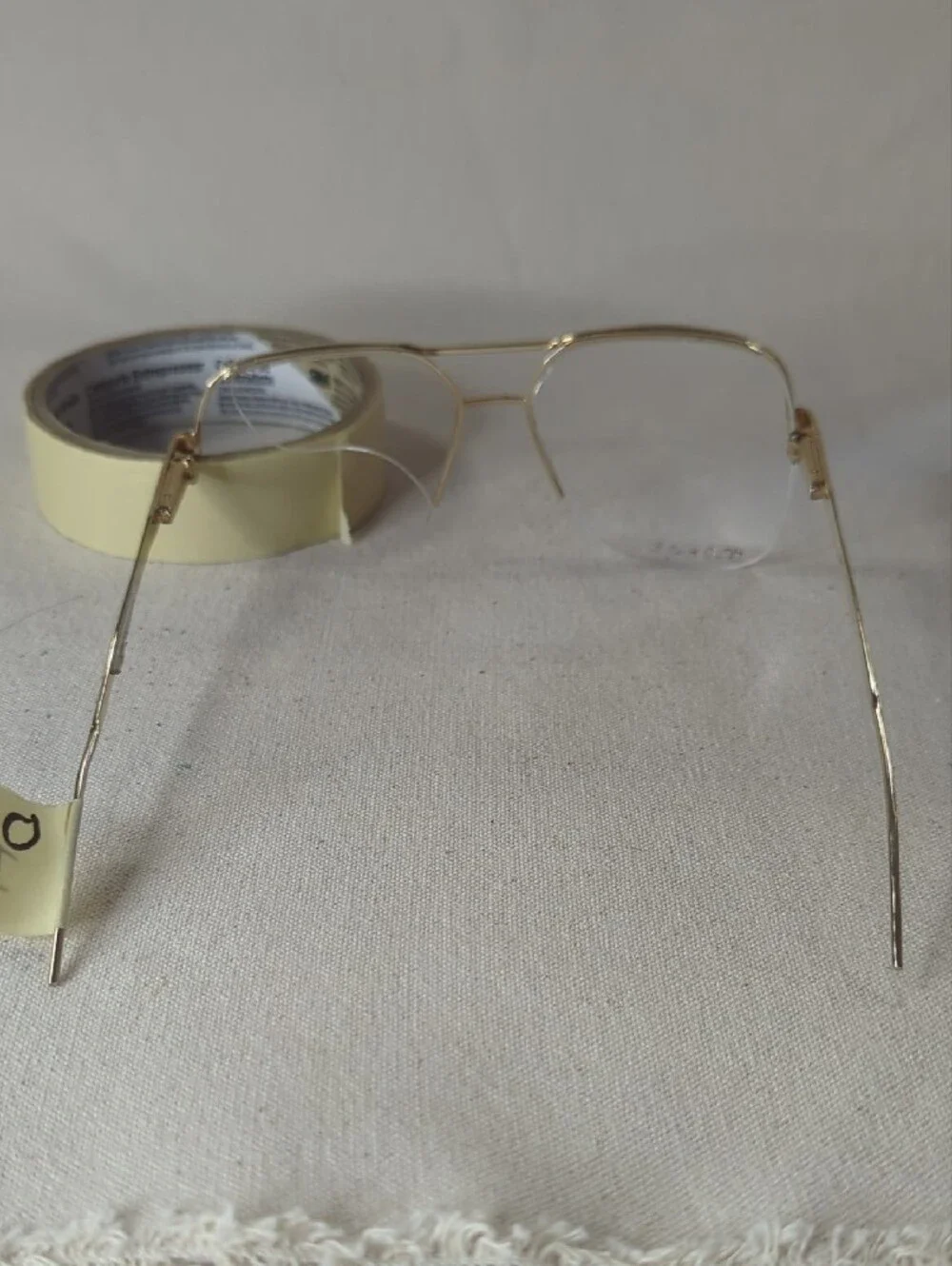 Gold Rim Aviator Glasses - Missing 1 Lense